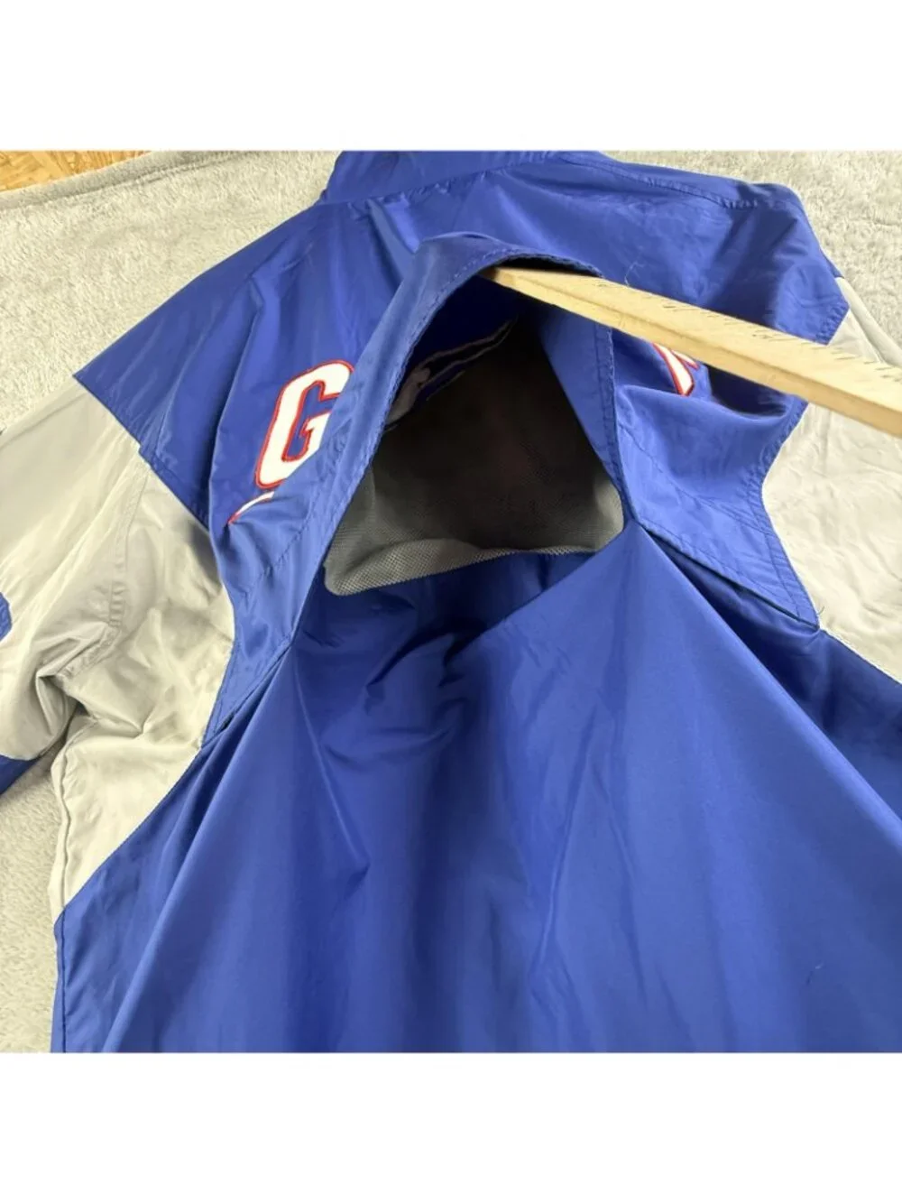 New York Giants Jacket Mens Large Blue NFL Football Reebok On Field Windbreaker